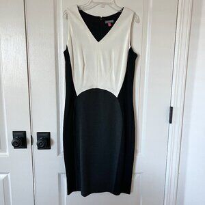 Vince Camuto Women's Stretchy Bodycon Grey Black White Cocktail Dress Size 10